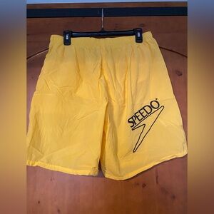 Vintage Speedo Spellout Yellow Swim Trunks 90’s